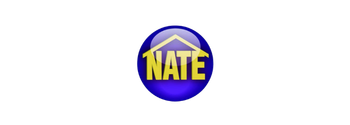 Logo for NATE North American Technician Excellence purple and yellow sphere